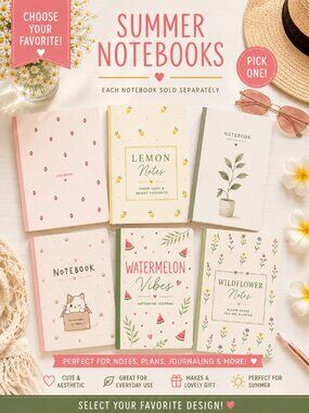 NWT Pick one Summer Themed Notebook Journals